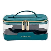Tartan + Twine Transparent Teal Box Train Case