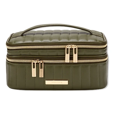 Tartan + Twine Olive Train Case With Mirror