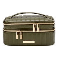 Tartan + Twine Olive Train Case With Mirror