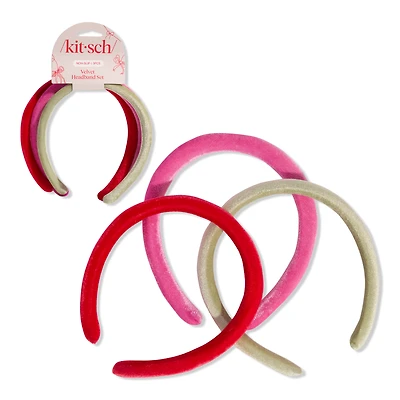 Kitsch Velvet Headband 3 Piece Set