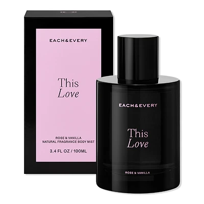 Each & Every This Love Rose & Vanilla Natural Fragrance Body Mist