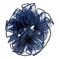 Scunci Navy Blue Scrunchie with Faux Pearls