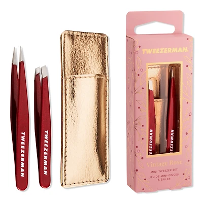 Tweezerman Vintage Rose Mini Tweezer Set with Case
