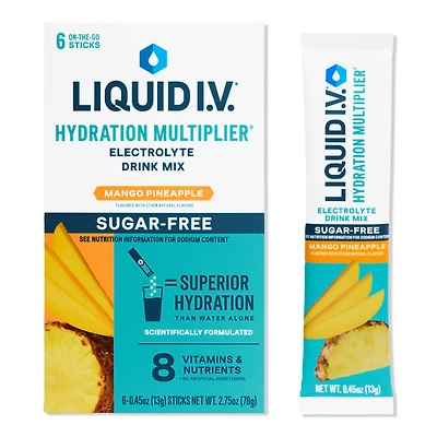 LIQUID I.V. Hydration Multiplier Electrolyte Drink Mix Sugar Free Mango Pineapple