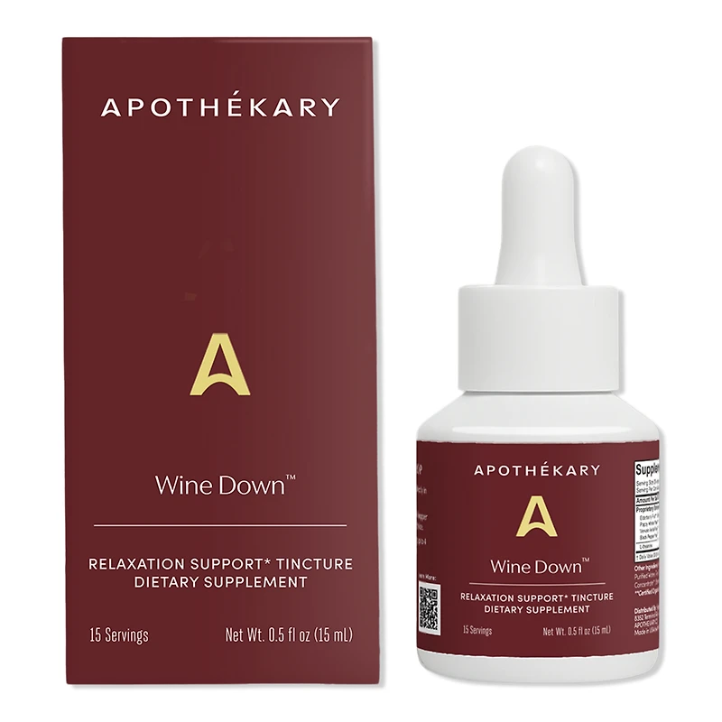 Apothekary Wine Down Relaxation Support Tincture - oz