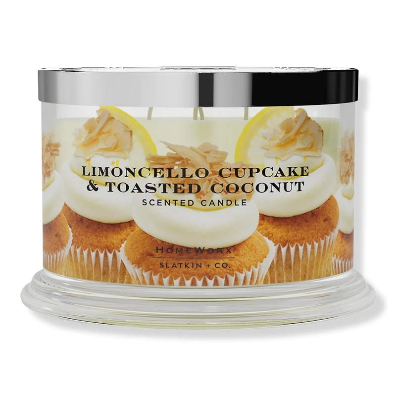 HomeWorx Limoncello Cupcake and Toasted Coconut 4-Wick Scented Candle