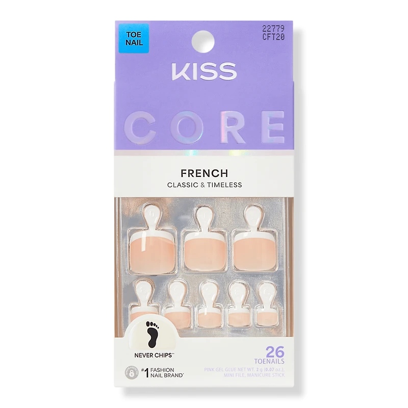 Kiss CORE French Press On Toenails - Two of a Kind