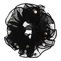 Scunci Black Scrunchie with Faux Pearls