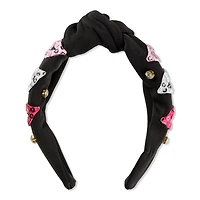 Scunci Valentine Headband Black W/Lips