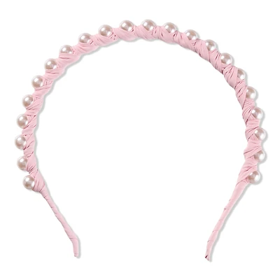 Scunci Pink Headband w/ Pearls