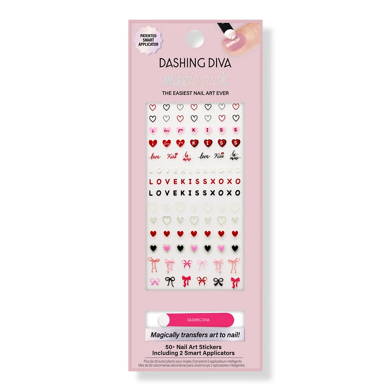 Dashing Diva Magic Pick Nail Stickers, Secret Love Letter