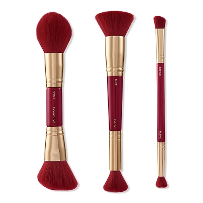 Spectrum Very Cherry 3 Piece Dual Ended Face Brush Set
