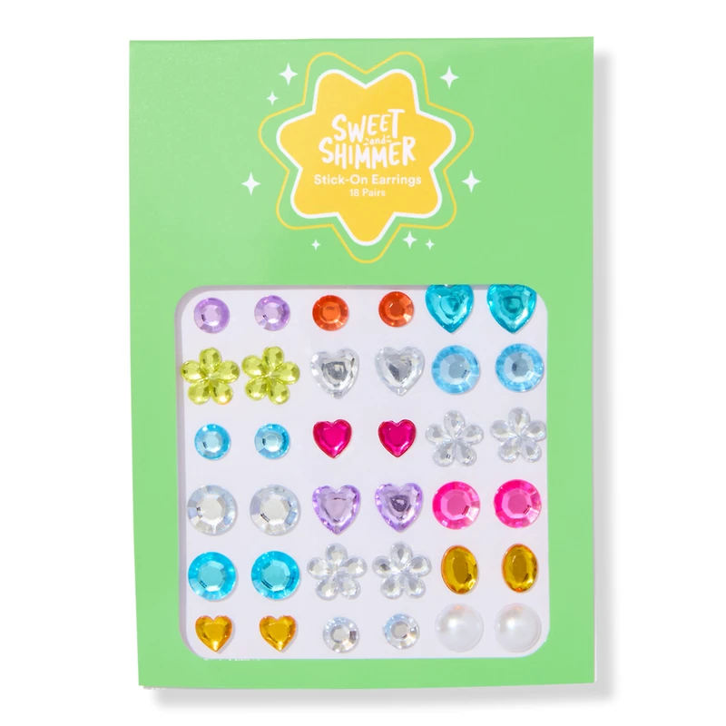 Sweet & Shimmer Stick-On Gem Earrings