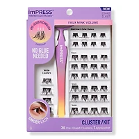 Kiss imPRESS Pre-Glued Lash Clusters Kit - Faux Mink Volume