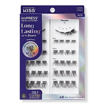 Kiss imPRESS Long Lasting Pre-Glued Lash Clusters Kit - Demi Bold
