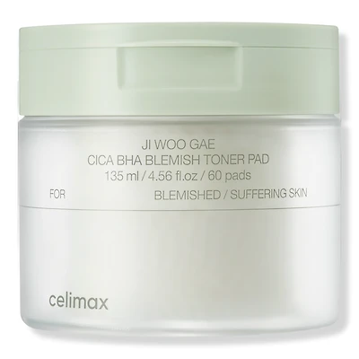 celimax Jiwoogae Cica BHA Blemish Toner Pad