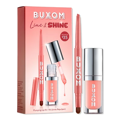 Buxom Line & Shine Lip Oil & Lip Liner Duo - White Russian & Rich Rose