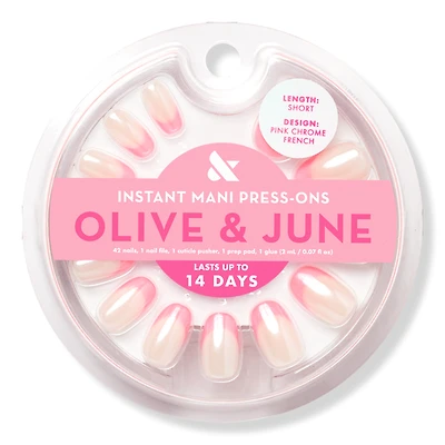 Olive & June Instant Mani Press-On Nails Chrome French