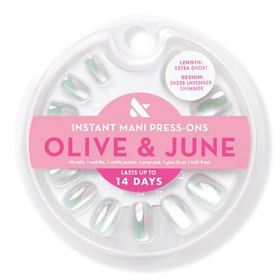 Olive & June Instant Mani Press-On Nails Sheer Lavender Shimmer
