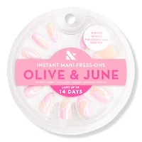 Olive & June Instant Mani Press-On Nails Pink Goldfish Swirl Mixed