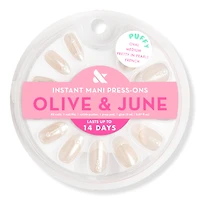 Olive & June Instant Mani Press-On Nails Pearl Heart French