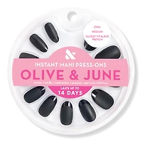 Olive & June Instant Mani Press-On Nails Glossy Tip Black French