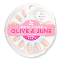Olive & June Instant Mani Press-On Nails Chrome French Bows