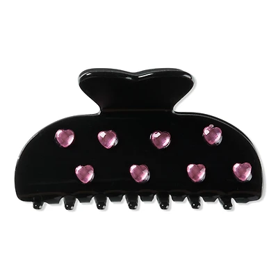 Scunci Claw Clip with Heart Stones
