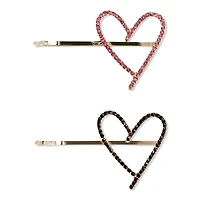 Scunci Heart Bobby Pin with Stones
