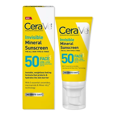CeraVe Invisible Mineral Sunscreen SPF 50 Face