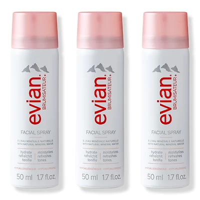 Evian Mineral Spray Natural Mineral Water Facial Spray Travel Trio