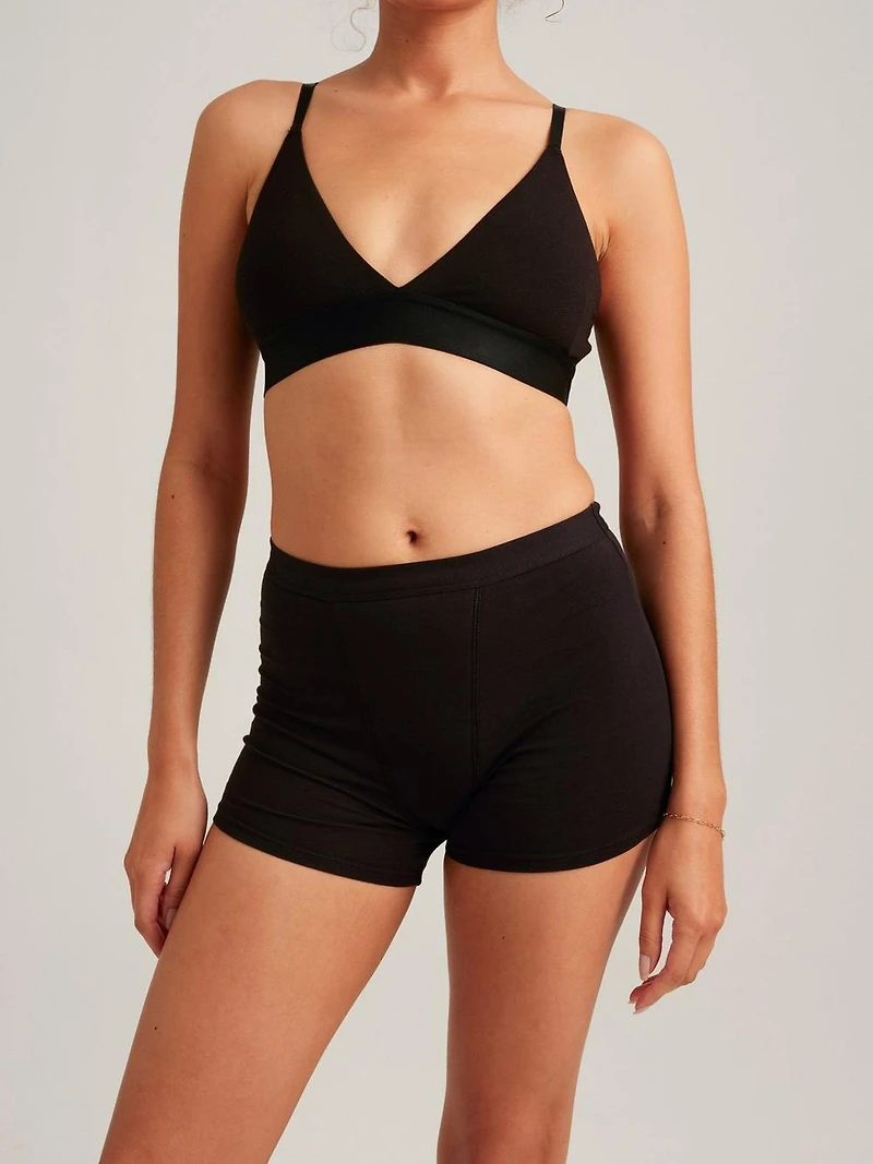 Saalt Leakproof Cotton Sleep Short - Black