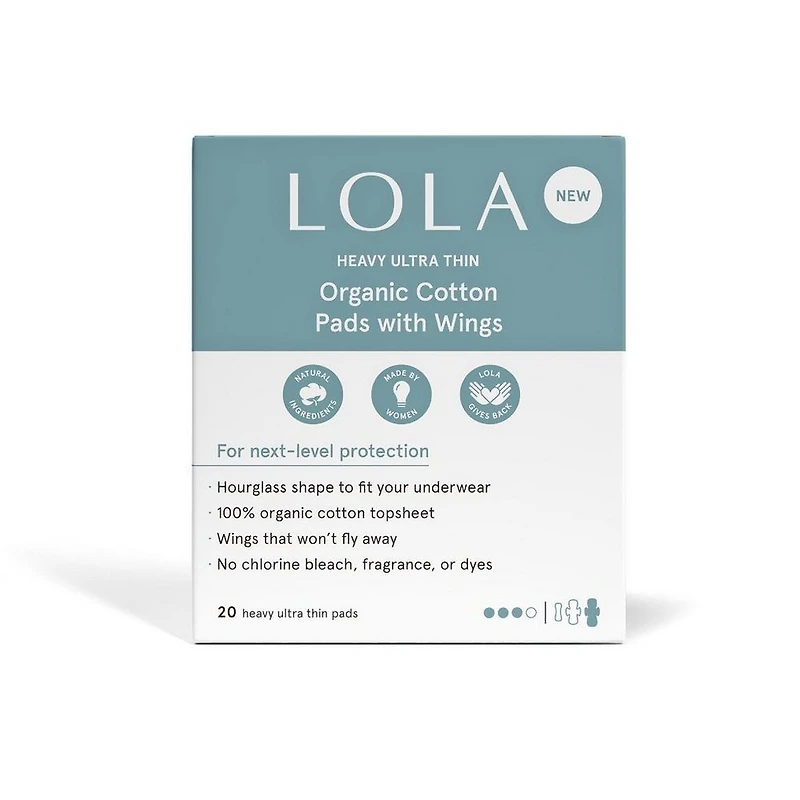 Lola Heavy Organic Cotton Pads W/ Wings