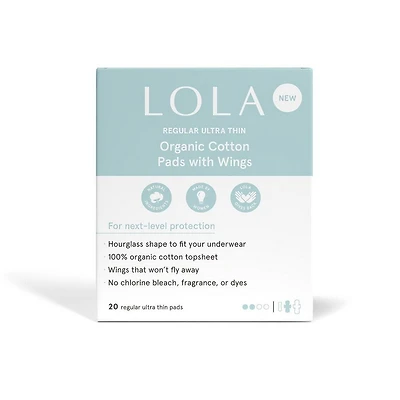 LOLA Regular Organic Cotton Pads W/ Wings