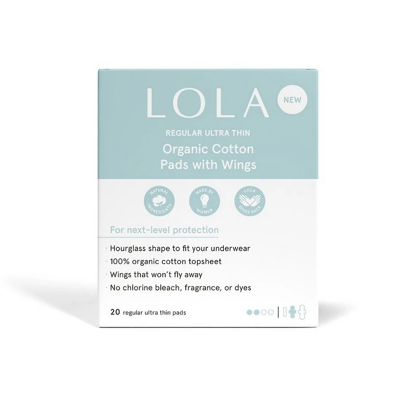 Lola Regular Organic Cotton Pads W/ Wings