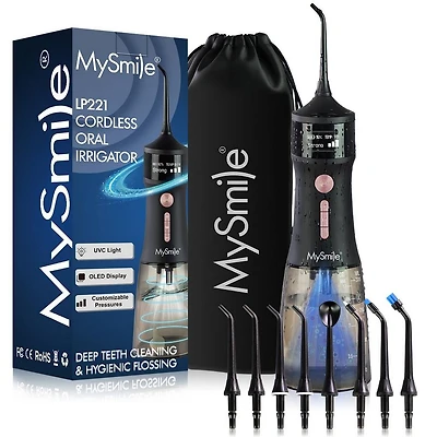 MySmile LP221 Cordless Professional Water Flosser with UVC Sterilizable