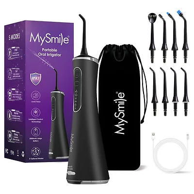 MySmile LP211 Portable Cordless Water Flosser with 5 Modes 