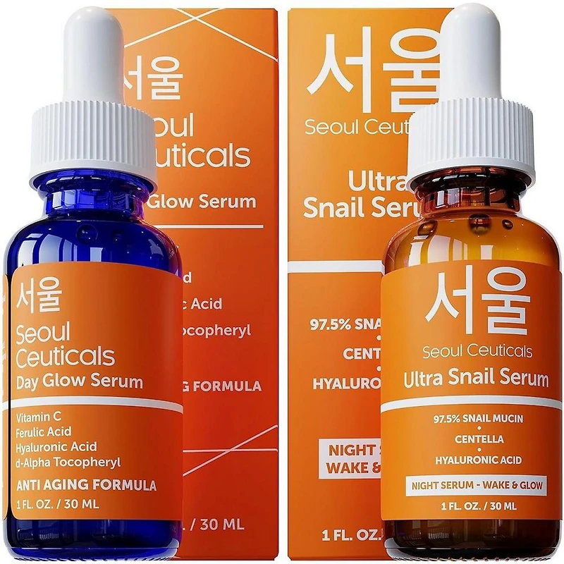 Seoul Ceuticals Korean Skin Care Day & Night Serum Duo