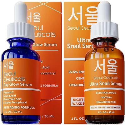 Seoul Ceuticals Korean Skin Care Day & Night Serum Duo