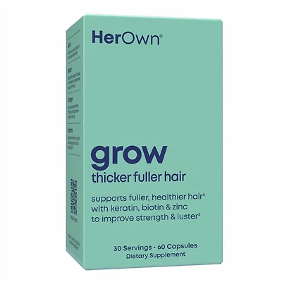 Her Own Grow Capsules: Supports Fuller, Healthier Hair with Keratin, Biotin and Zinc
