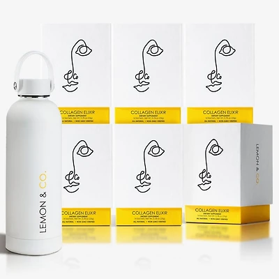 Lemon and Co. Collagen Liquid Collagen Drink Mix | Daily Elixir with Marine Collagen & Vitamin C