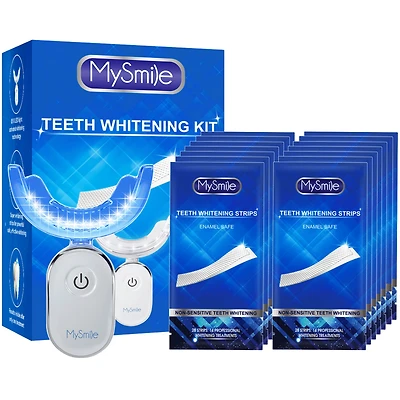 MySmile Teeth Whitening Strips with LED Light Kit
