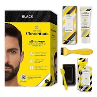 Cleverman All-In-One Beard, Hair & Touch Ups Reusable Dye Kit for Men –Natural-Looking Gray Coverage