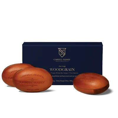 Caswell-Massey Woodgrain Sandalwood Bar Soap - 3pc Set