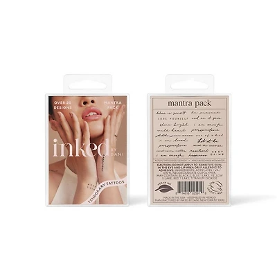 Inked by Dani Mantra Temporary Tattoo Pack