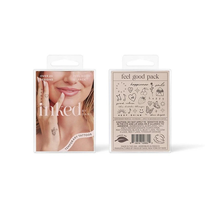 Inked by Dani Feel Good Temporary Tattoo Pack