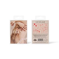 Inked by Dani Red Ink Temporary Tattoo Pack