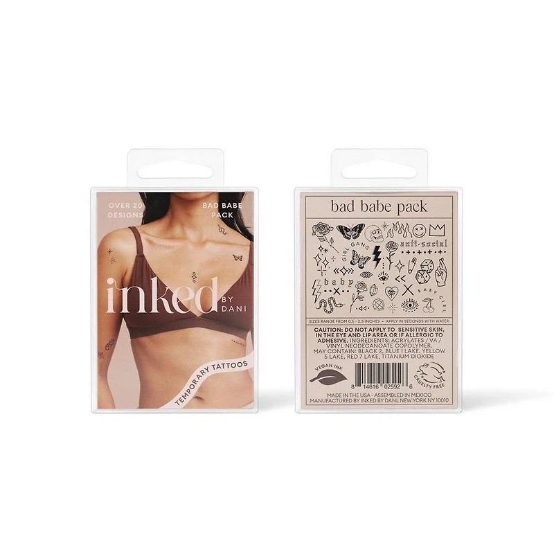 Inked by Dani Bad Babe Temporary Tattoo Pack