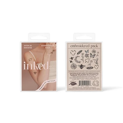 Inked by Dani Embroidered Temporary Tattoo Pack