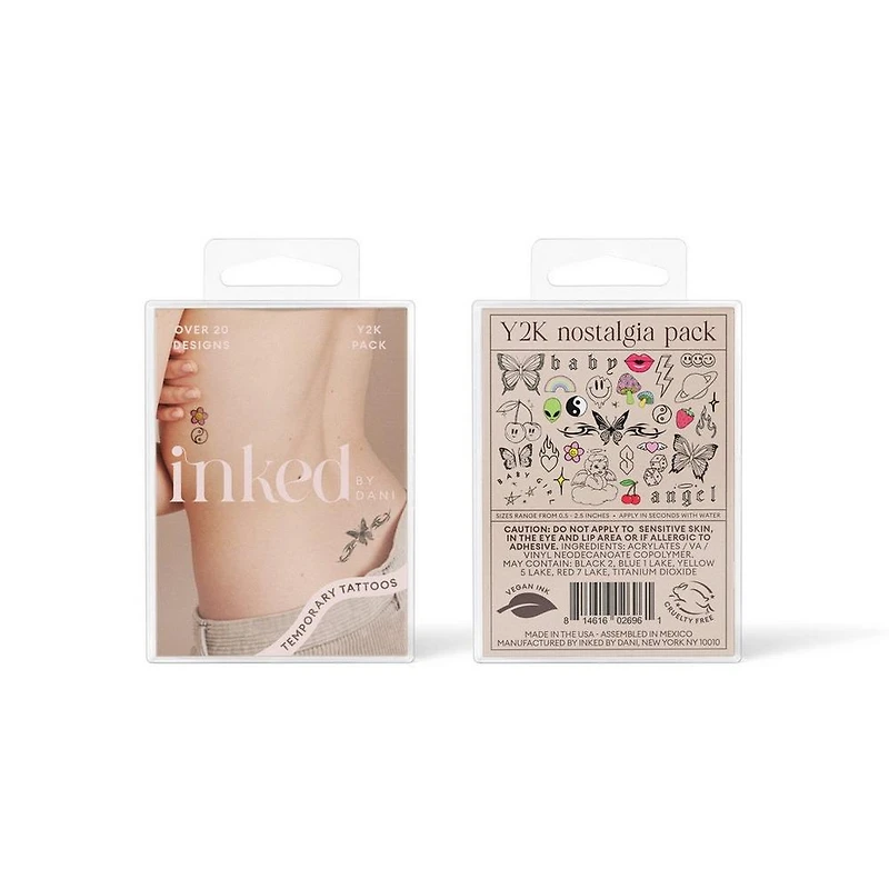 Inked by Dani Y2K Nostalgia Temporary Tattoo Pack